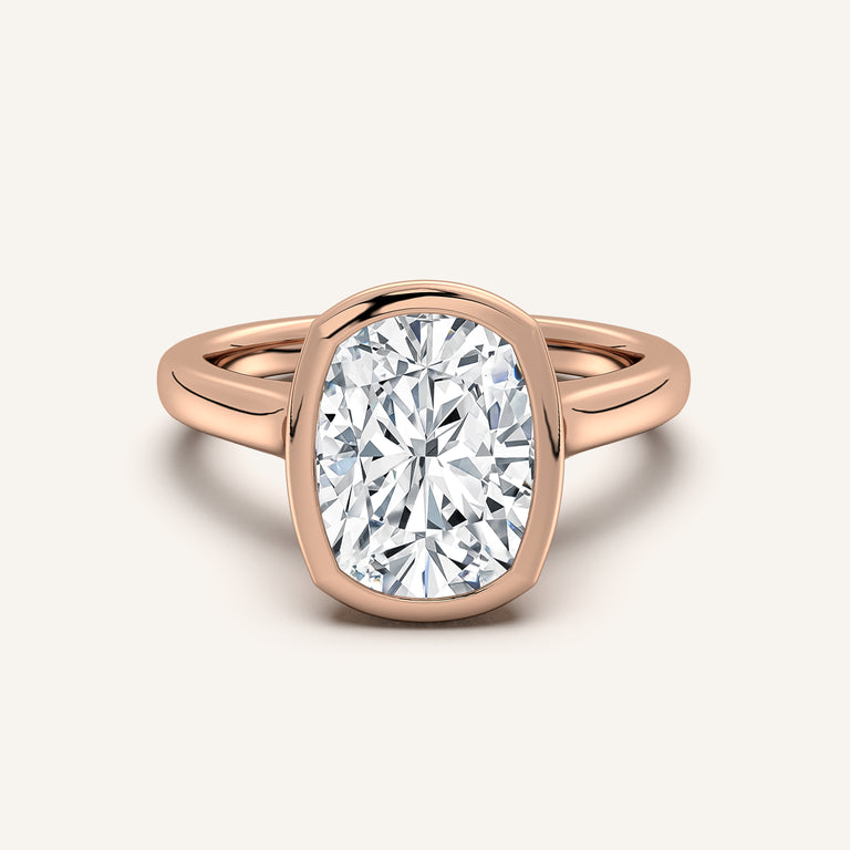 Image for Cushion Cathedral Bezel Set Engagement Ring | 14k Rose Gold