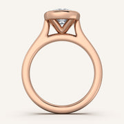 Image for Cushion Cathedral Bezel Set Engagement Ring | 18k Rose Gold