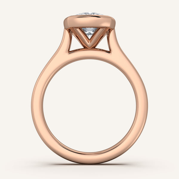 Cathedral Bezel Set Engagement Ring | 14k Rose Gold