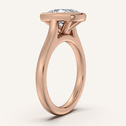 Image for Cushion Cathedral Bezel Set Engagement Ring | 14k Rose Gold