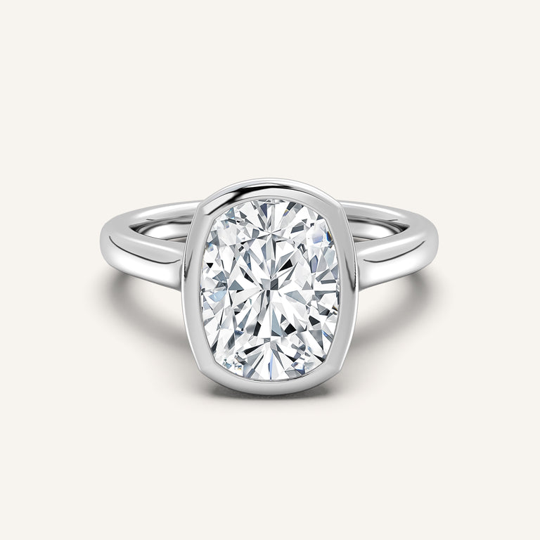 Image for Cushion Cathedral Bezel Set Engagement Ring | Platinum