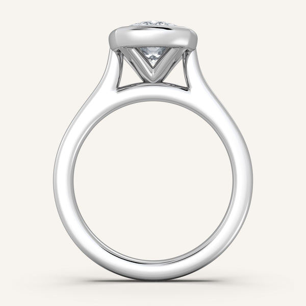 Cathedral Bezel Set Engagement Ring | 18k White Gold