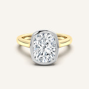 Image for Cushion Cathedral Bezel Set Engagement Ring | 18k Two Tone