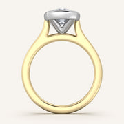 Image for Cushion Cathedral Bezel Set Engagement Ring | 18k Two Tone