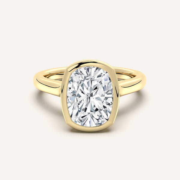 Cathedral Bezel Set Engagement Ring | 18k Yellow Gold