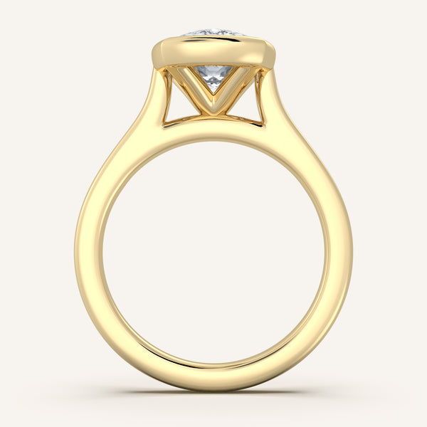 Cathedral Bezel Set Engagement Ring | 18k Yellow Gold