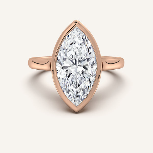 Cathedral Bezel Set Engagement Ring | 14k Rose Gold