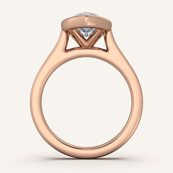 Cathedral Bezel Set Engagement Ring | 14k Rose Gold