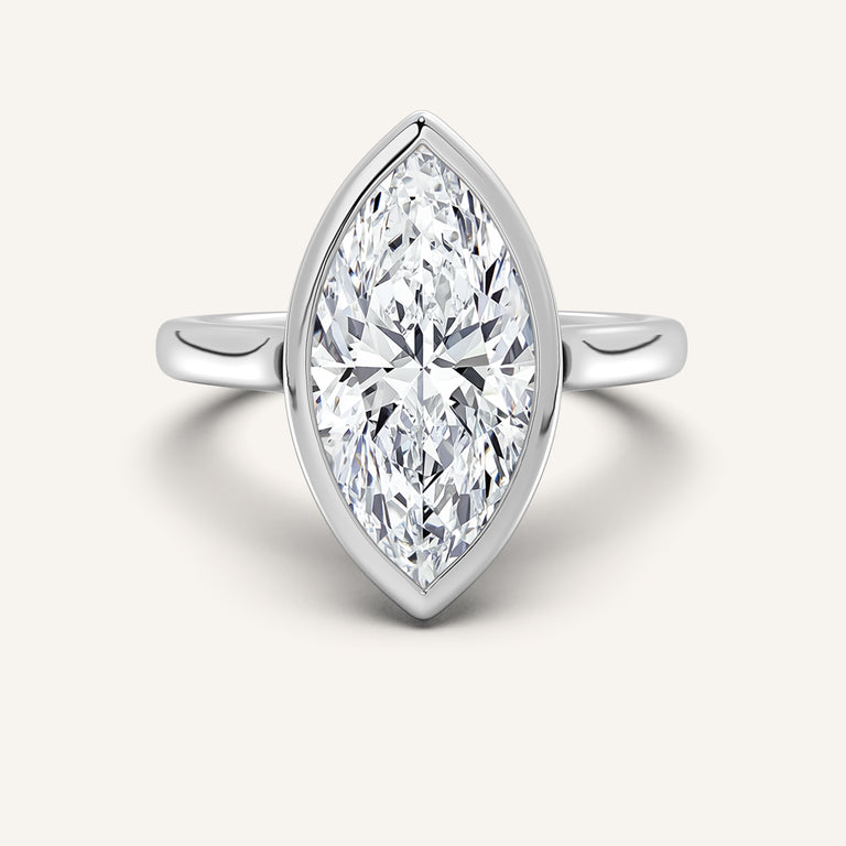 Image for Marquise Cathedral Bezel Set Engagement Ring | Platinum