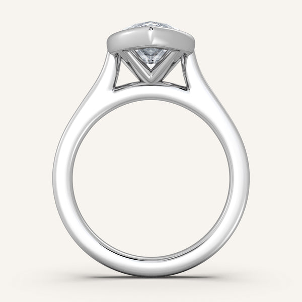 Cathedral Bezel Set Engagement Ring | 14k White Gold