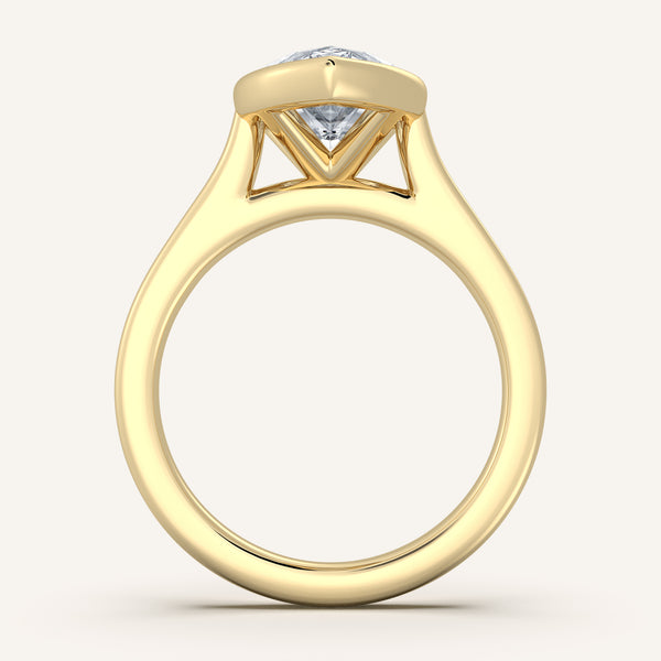 Cathedral Bezel Set Engagement Ring | 18k Yellow Gold