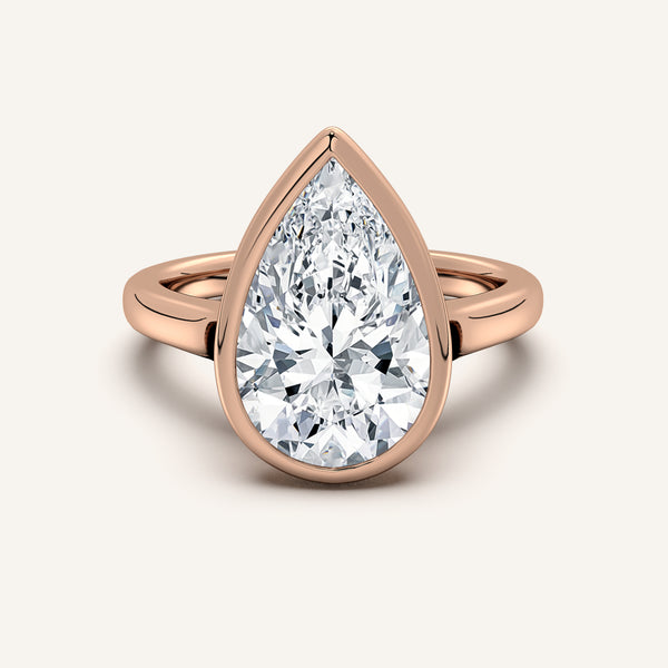 Cathedral Bezel Set Engagement Ring | 18k Rose Gold