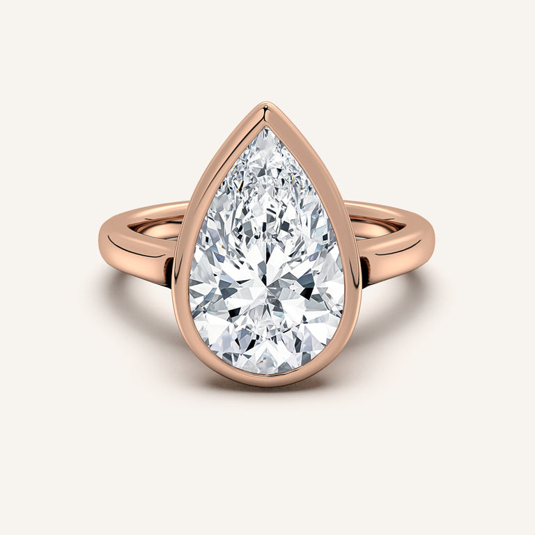 Image for Pear Shape Cathedral Bezel Set Engagement Ring | 14k Rose Gold