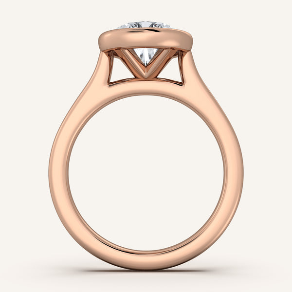 Cathedral Bezel Set Engagement Ring | 18k Rose Gold