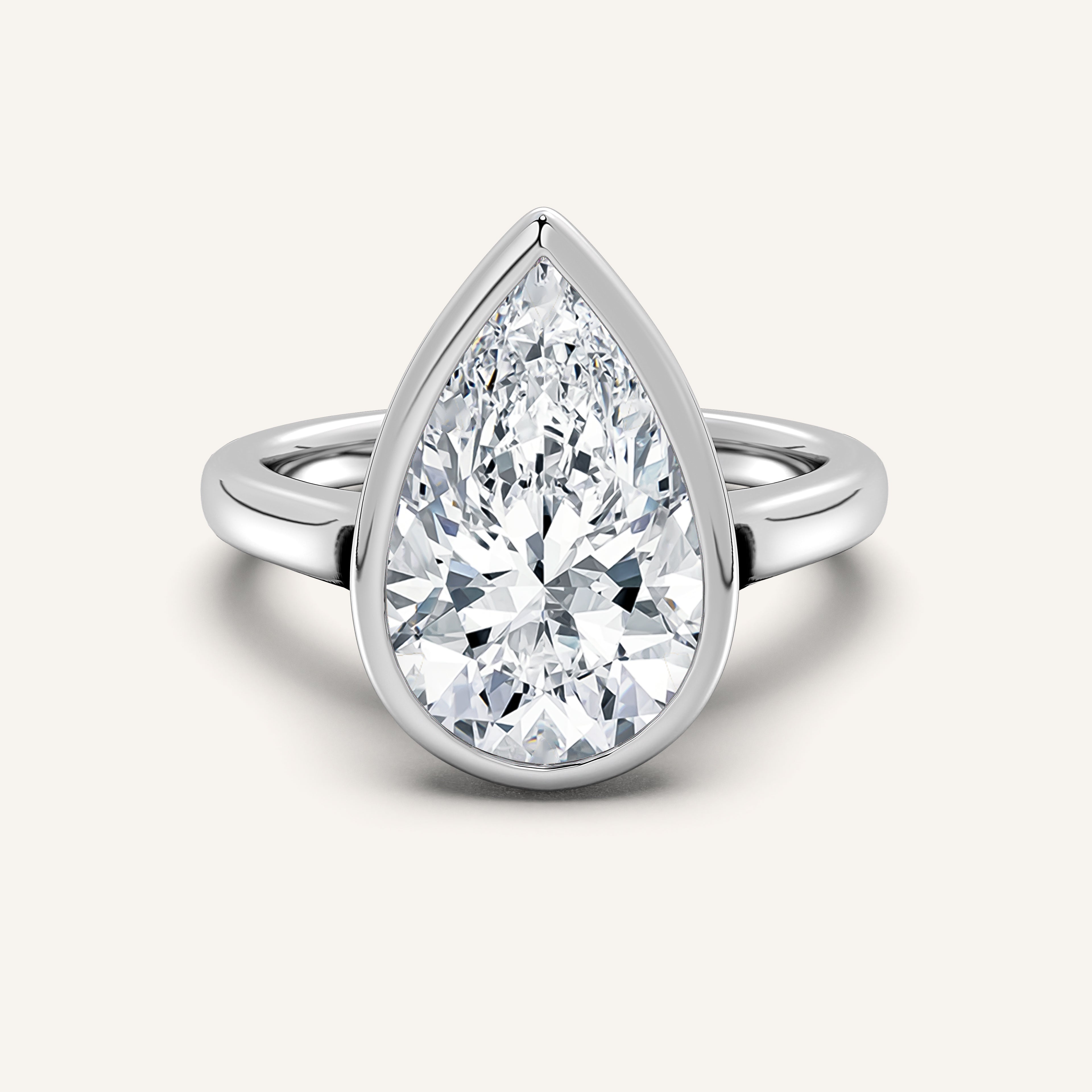 Image for Pear Shape Cathedral Bezel Set Engagement Ring | Platinum