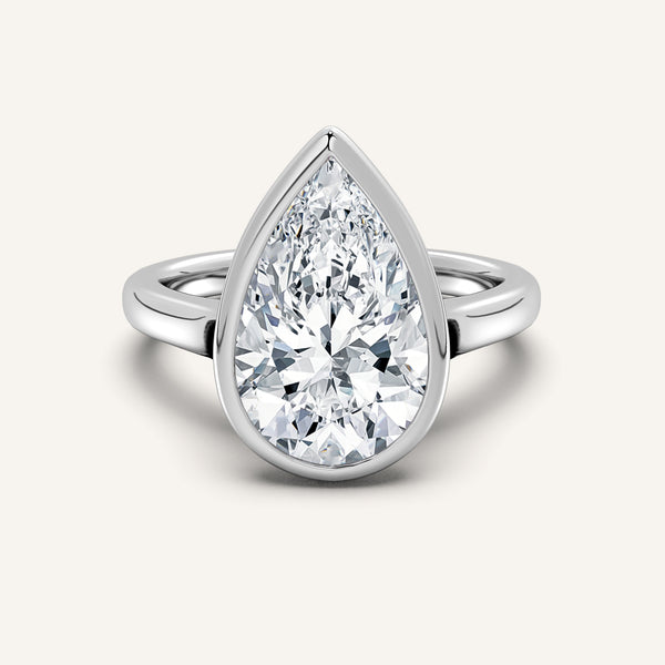 Cathedral Bezel Set Engagement Ring | 14k White Gold