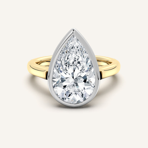 Cathedral Bezel Set Engagement Ring | 18k Two Tone