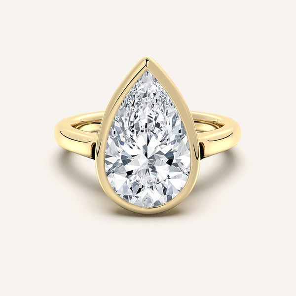 Cathedral Bezel Set Engagement Ring | 18k Yellow Gold