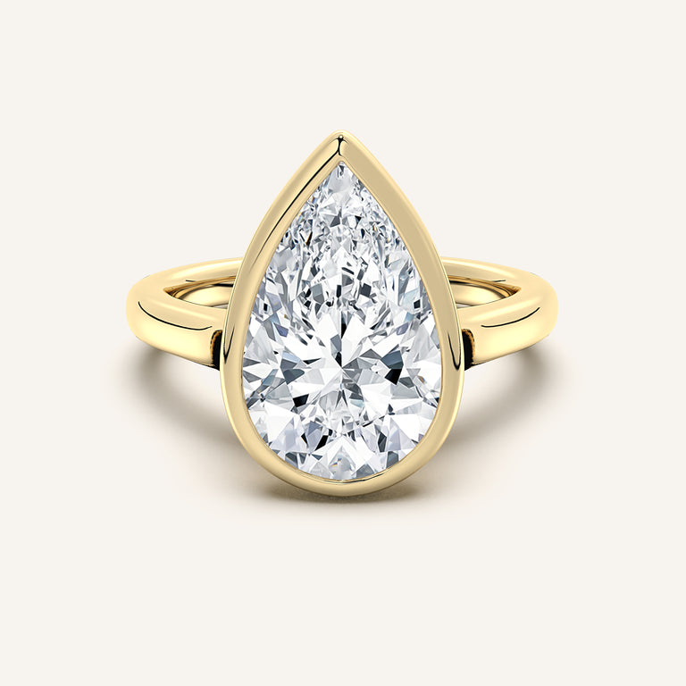 Image for Pear Shape Cathedral Bezel Set Engagement Ring | 14k Yellow Gold