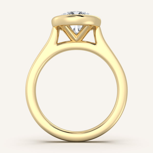 Cathedral Bezel Set Engagement Ring | 18k Yellow Gold