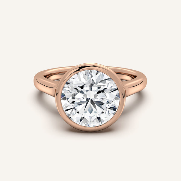 Cathedral Bezel Set Engagement Ring | 18k Rose Gold