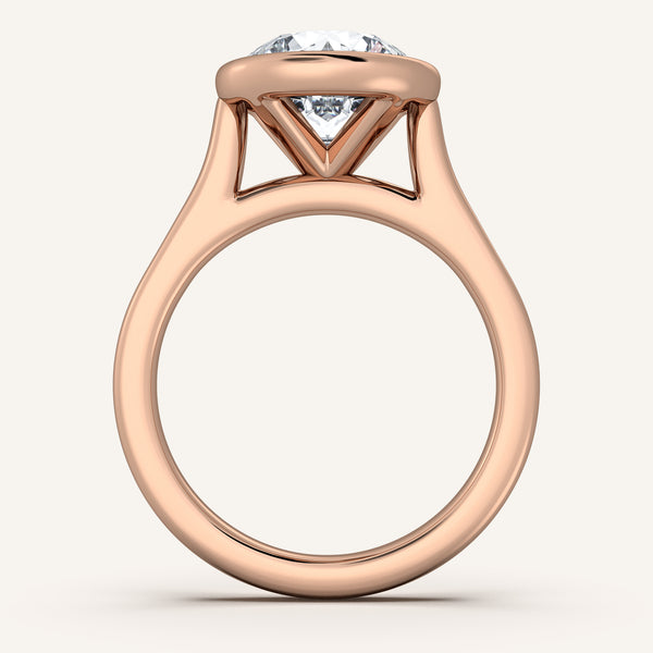 Cathedral Bezel Set Engagement Ring | 18k Rose Gold