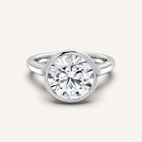 Cathedral Bezel Set Engagement Ring | 18k White Gold