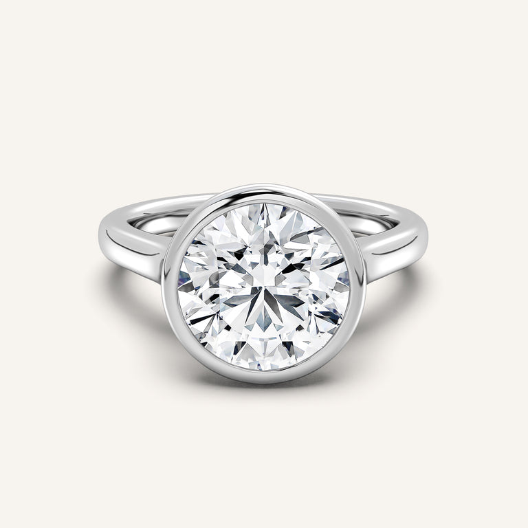 Image for Round Cathedral Bezel Set Engagement Ring | Platinum