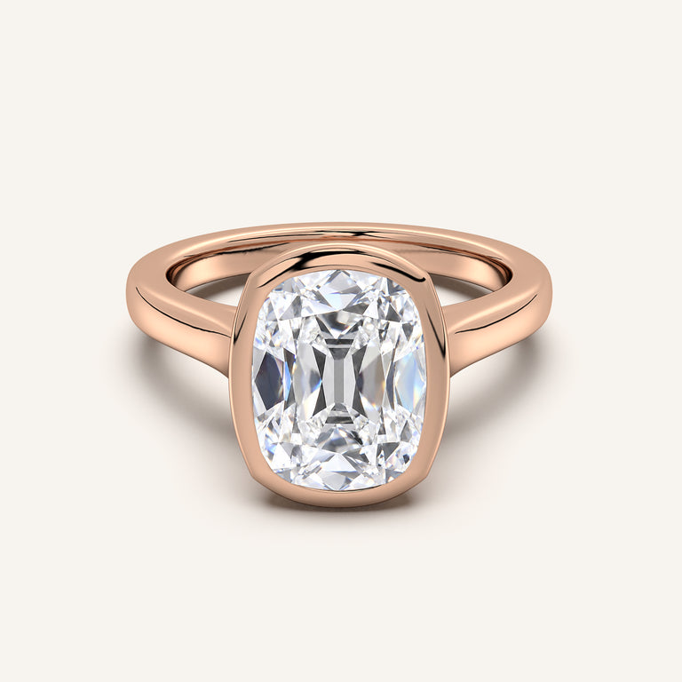 Image for Old Mine Cathedral Bezel Set Engagement Ring | 18k Rose Gold