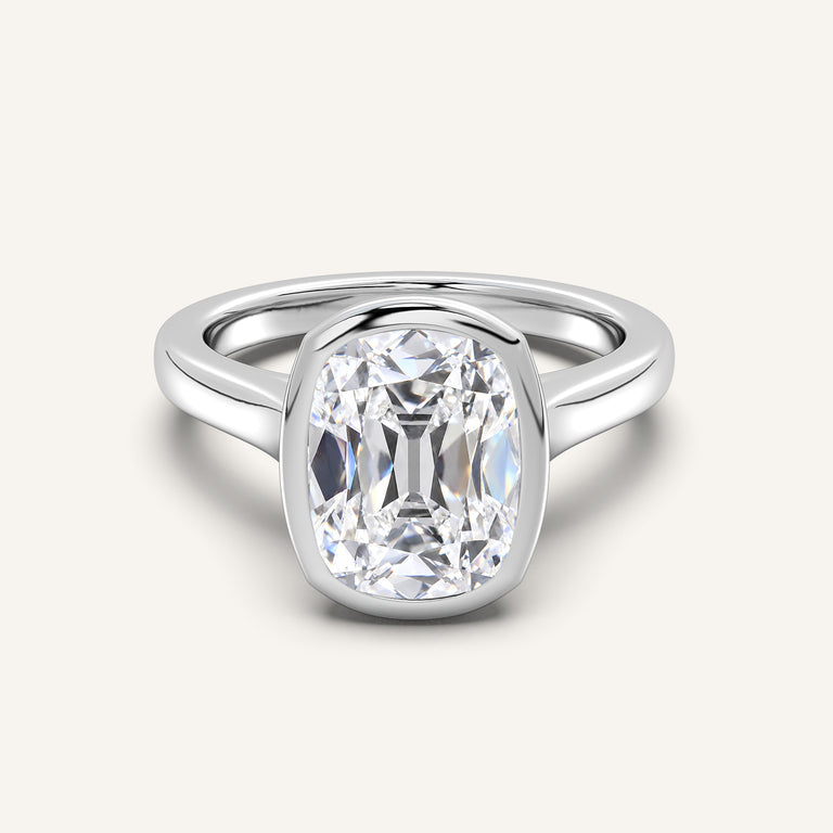 Image for Old Mine Cathedral Bezel Set Engagement Ring | Platinum