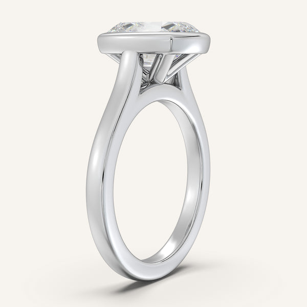 Old Mine Cathedral Bezel Set Engagement Ring | Platinum