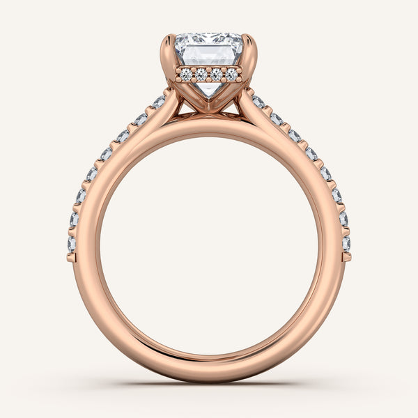 Chateau Hidden Halo Engagement Ring | 18k Rose Gold