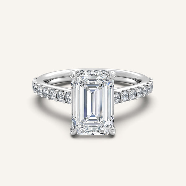 Chateau Side Stone Engagement Ring | 14k White Gold