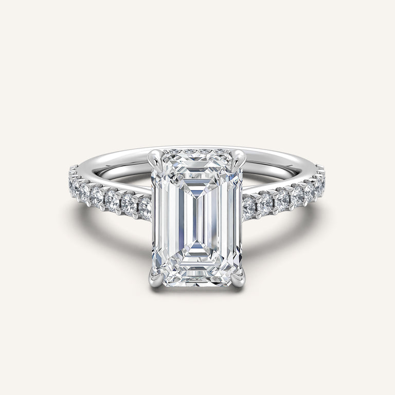 Image for Chateau Hidden Halo Engagement Ring | 14k White Gold
