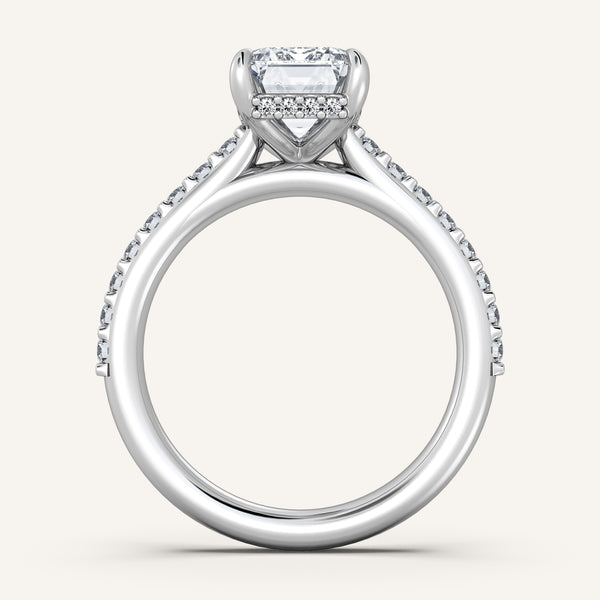 Chateau Side Stone Engagement Ring | 14k White Gold
