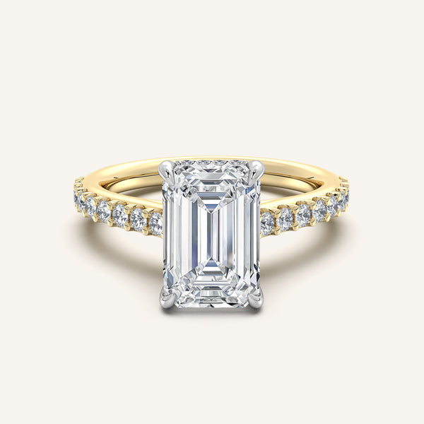 Chateau Side Stone Engagement Ring | 18k Two Tone
