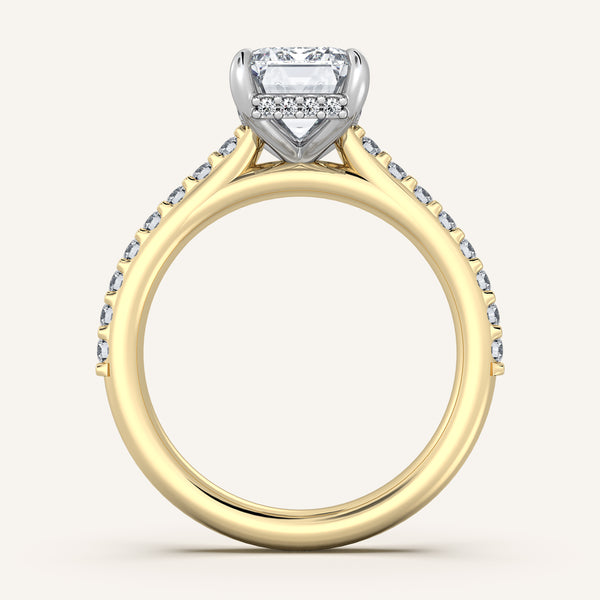 Chateau Side Stone Engagement Ring | 18k Two Tone