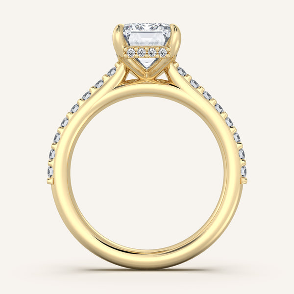 Chateau Side Stone Engagement Ring | 14k Yellow Gold