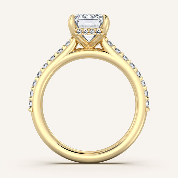 Chateau Hidden Halo Engagement Ring | 18k Yellow Gold