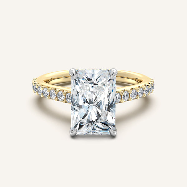 Chateau Side Stone Engagement Ring| 18k Two Tone