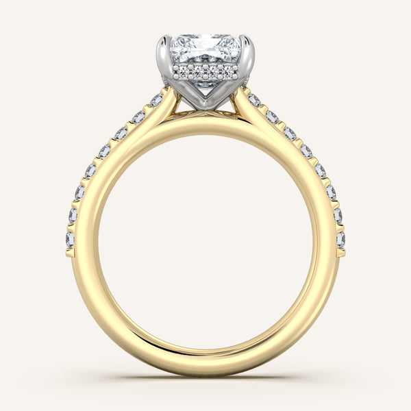 Chateau Side Stone Engagement Ring| 18k Two Tone