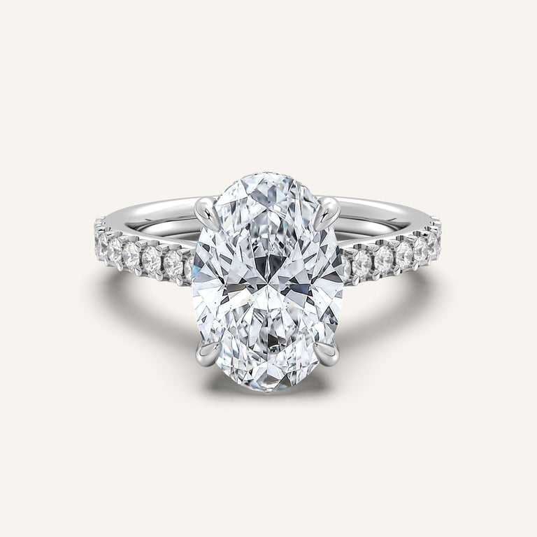 Image for Chateau Hidden Halo Engagement Ring | 18k White Gold