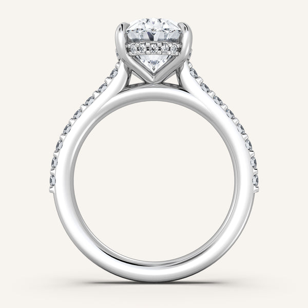 Chateau Side Stone Engagement Ring | 14k White Gold