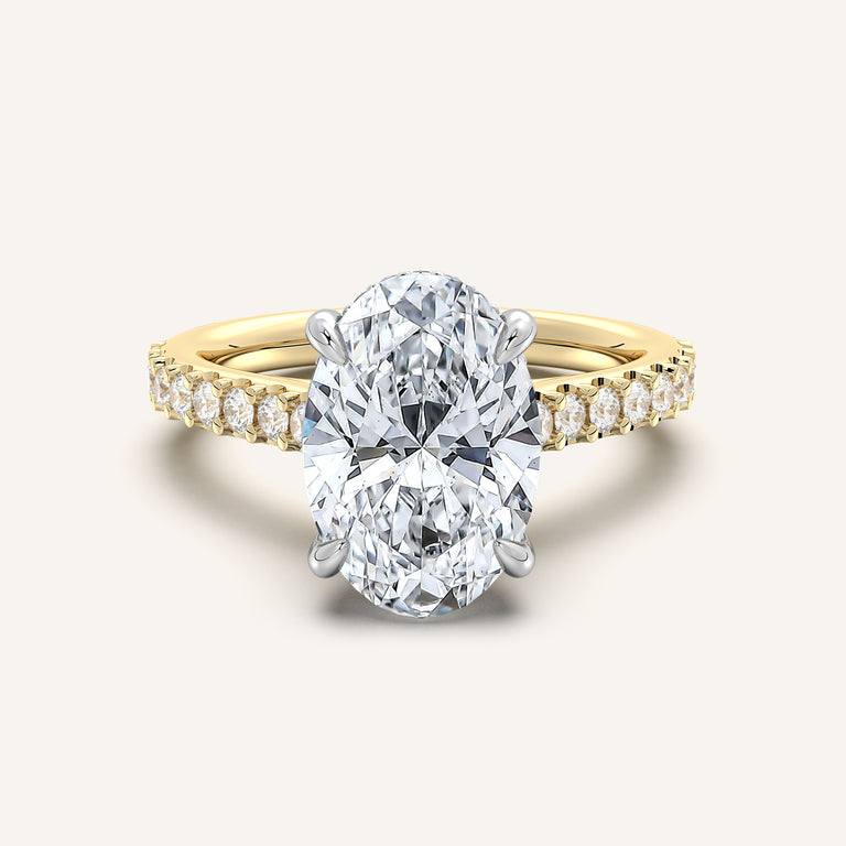 Image for Chateau Hidden Halo Engagement Ring | 18k Two Tone