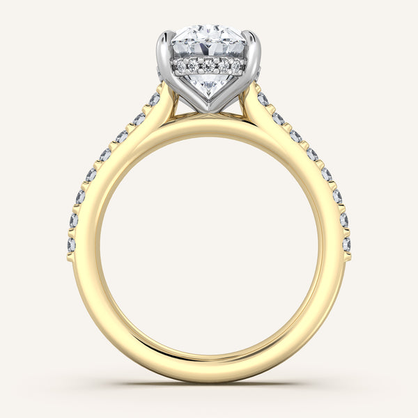 Chateau Side Stone Engagement Ring| 14k Two Tone