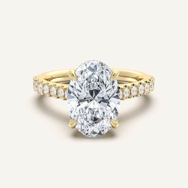 Chateau Side Stone Engagement Ring | 14k Yellow Gold