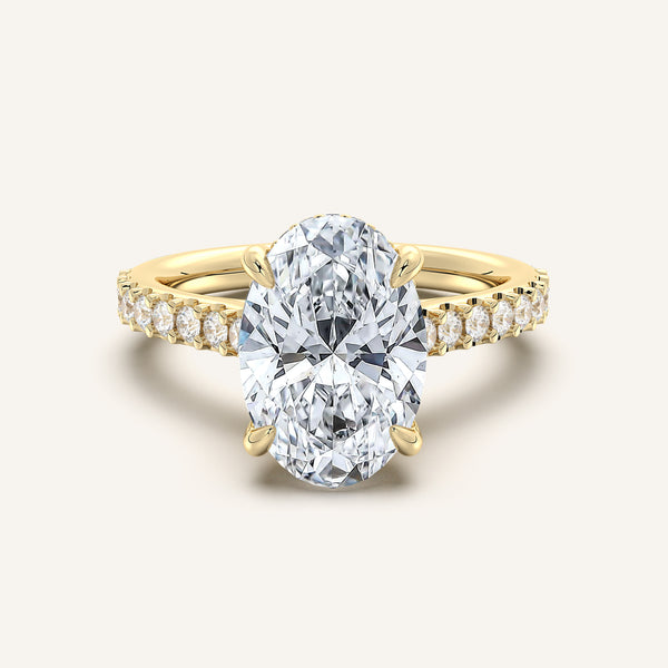 Chateau Hidden Halo Engagement Ring | 18k Yellow Gold