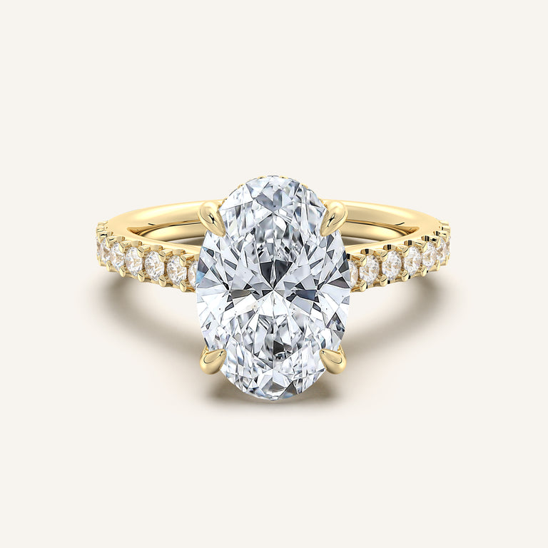 Image for Chateau Hidden Halo Engagement Ring | 18k Yellow Gold