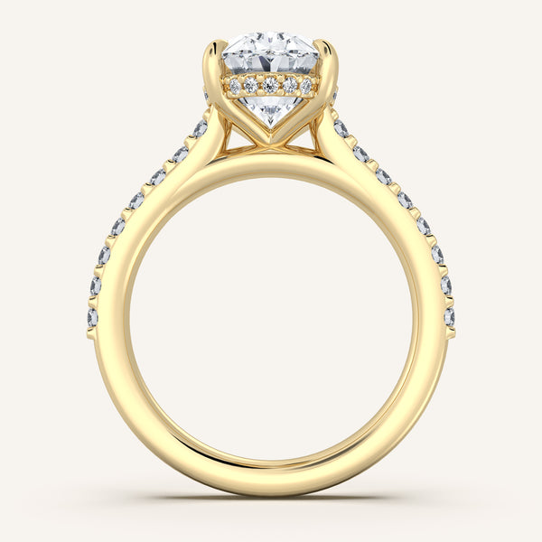 Chateau Side Stone Engagement Ring | 14k Yellow Gold