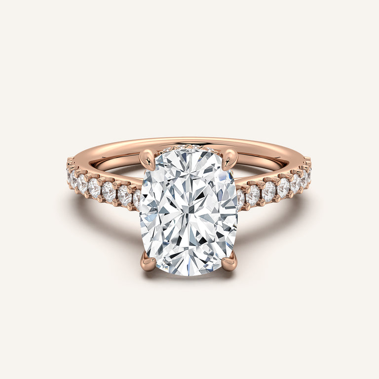 Image for Chateau Hidden Halo Engagement Ring | 18k Rose Gold